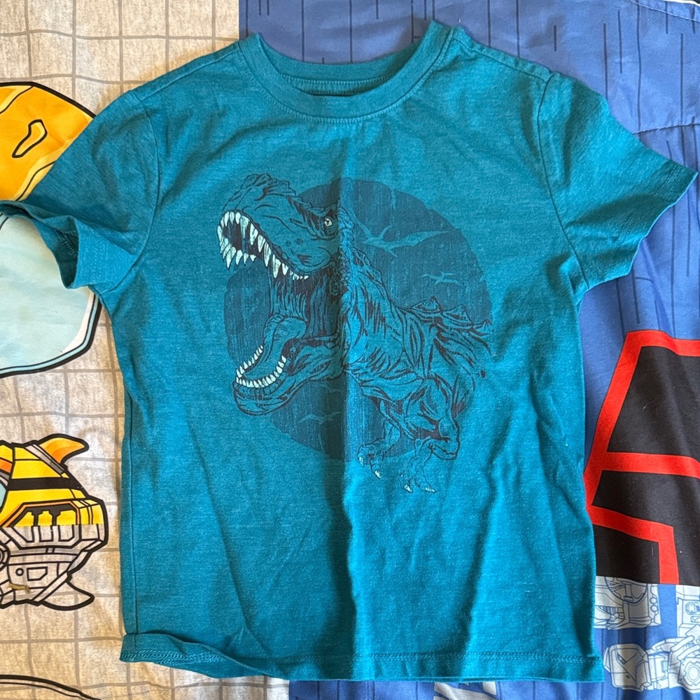 Cat & Jack Teal T-Rex Graphic Tee